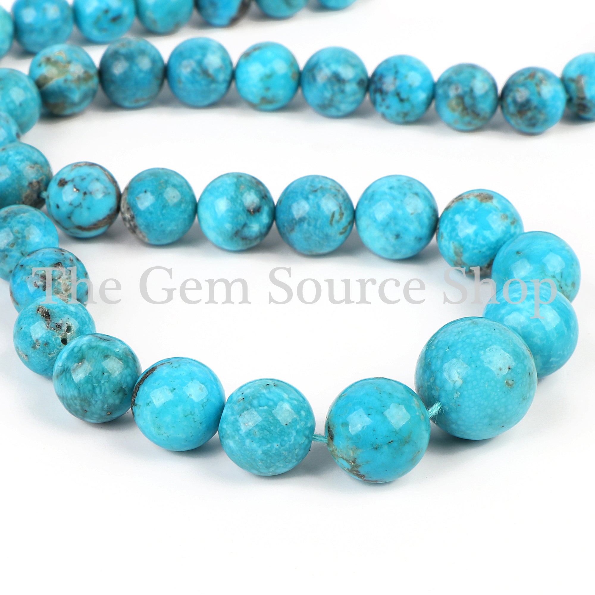 Arizona Turquoise Smooth Round Shape Beads TGS-2252