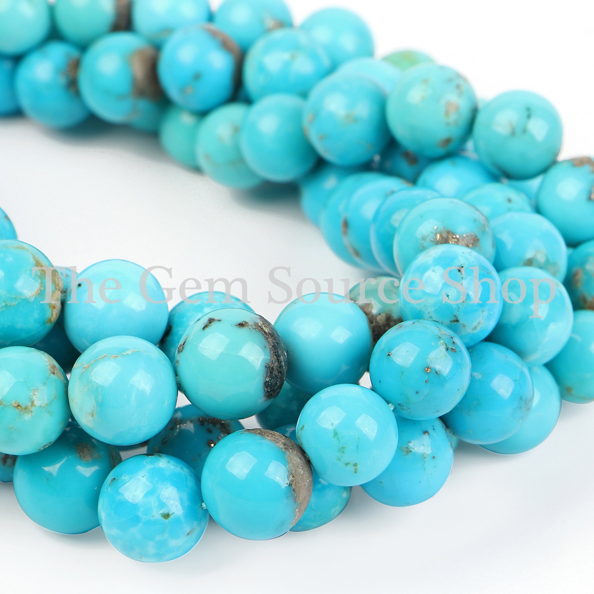 Arizona Turquoise Smooth Round Shape Beads TGS-2255