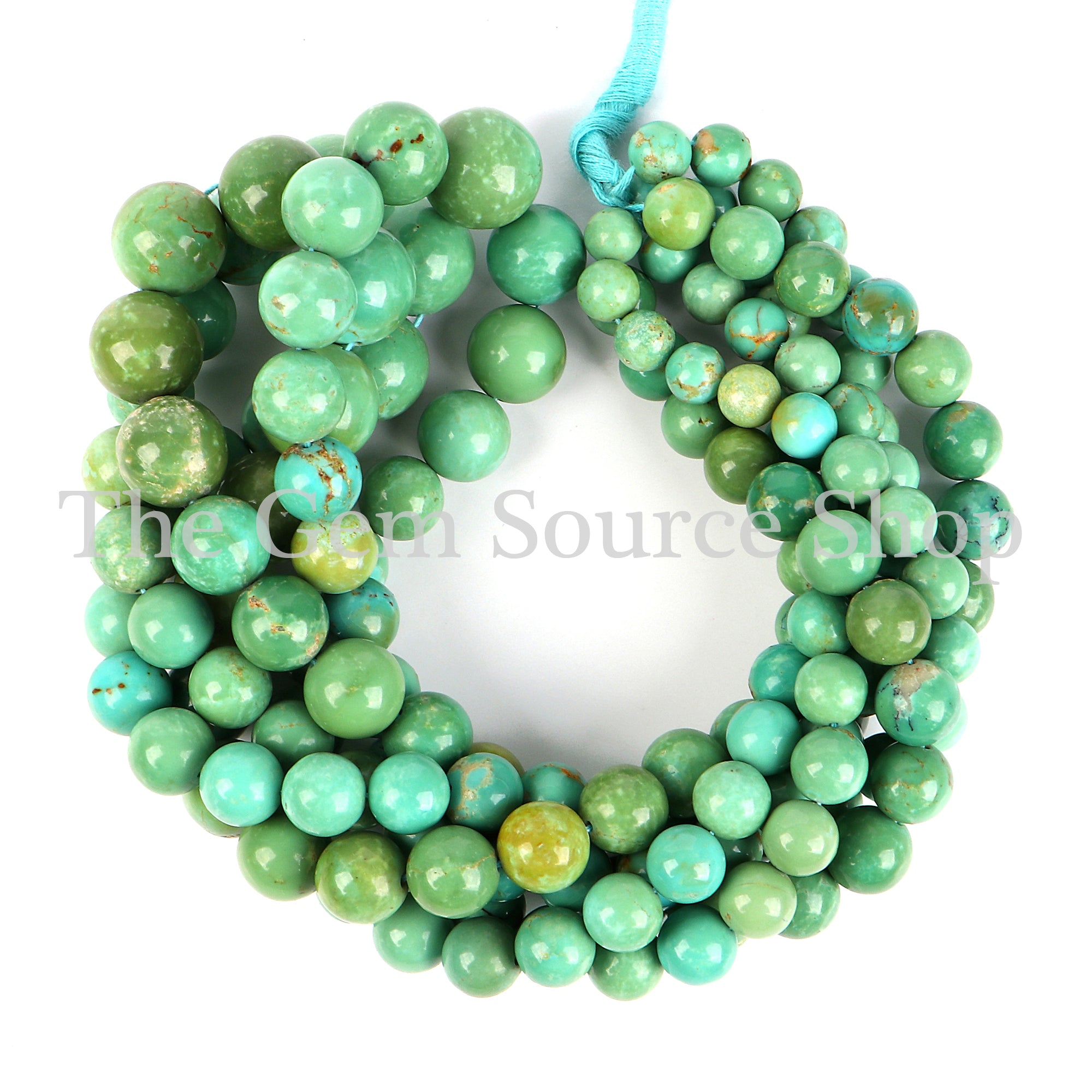 Arizona Turquoise Smooth Round Shape Beads TGS-2256