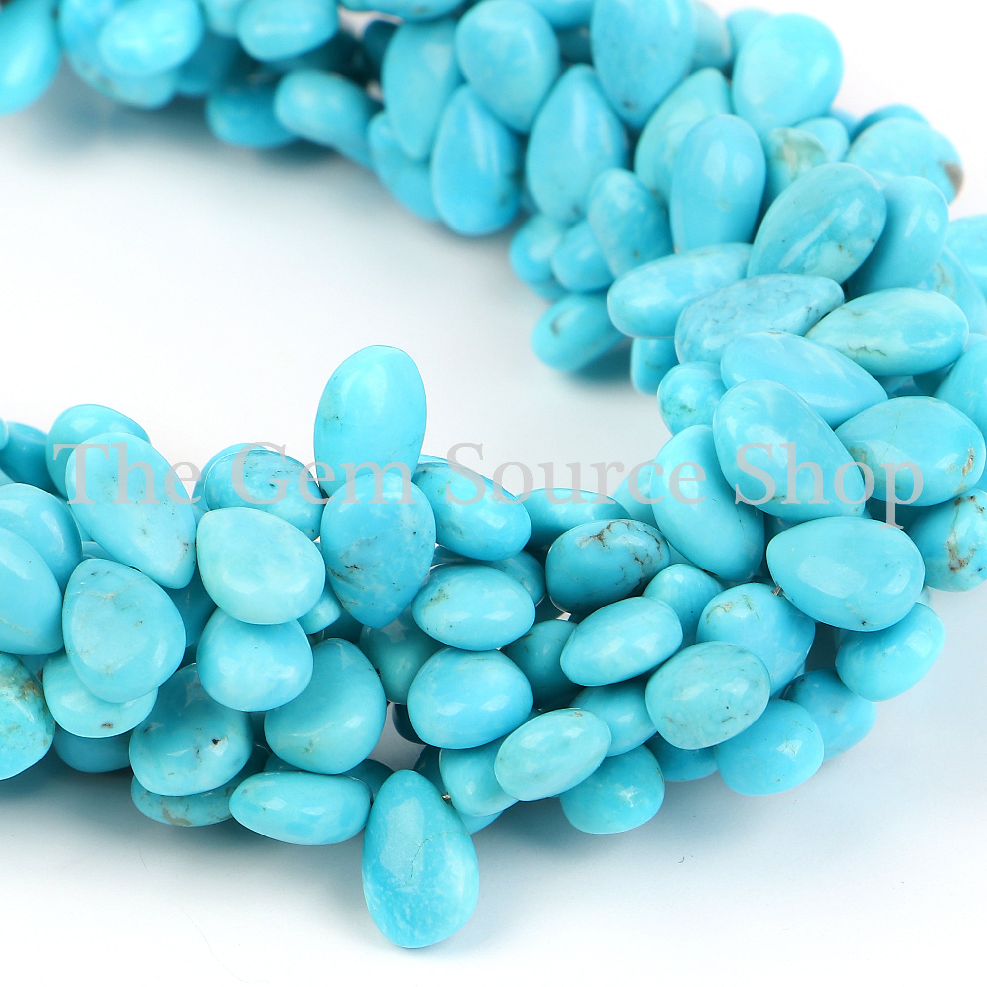 Arizona Turquoise Smooth Pear Shape Beads TGS-2259