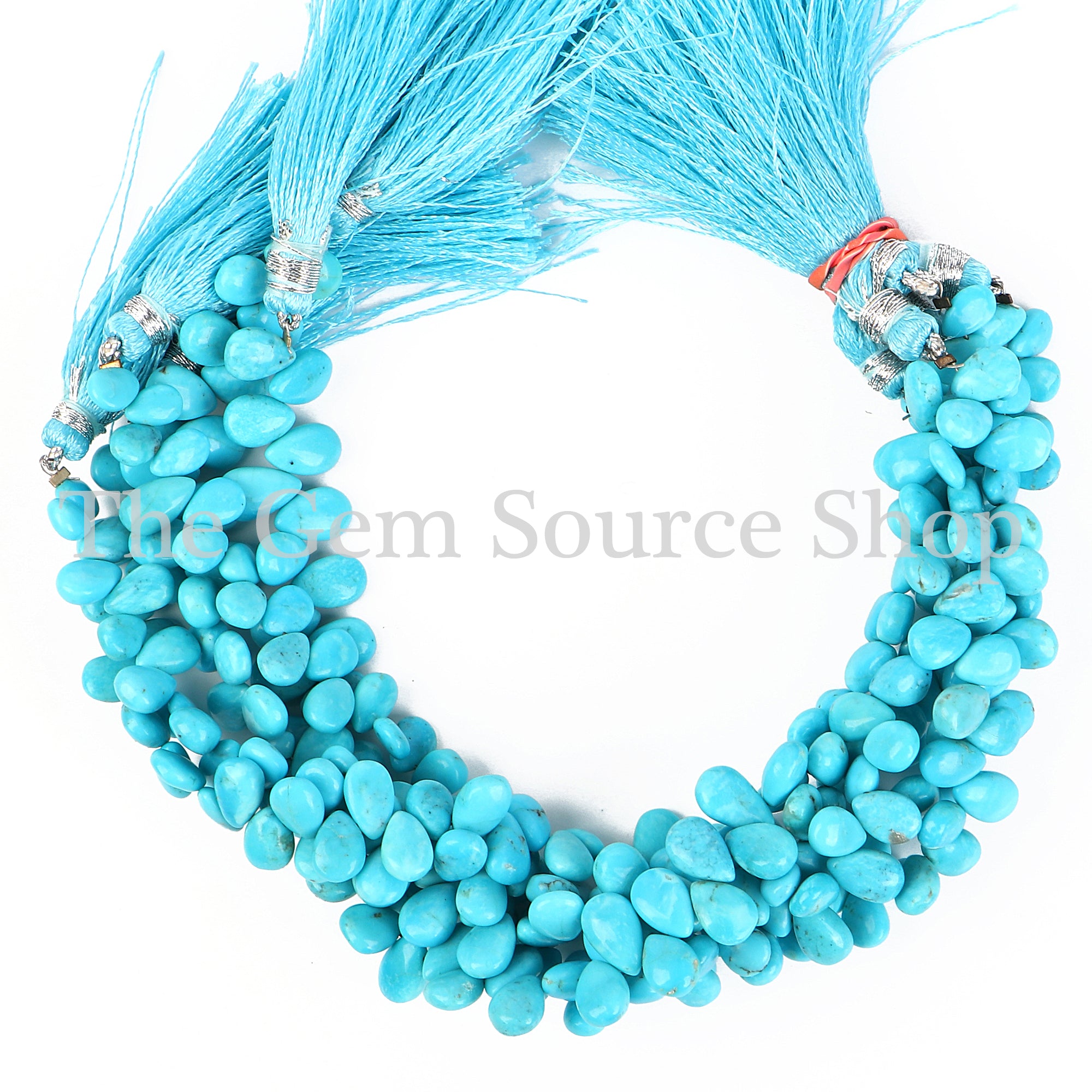 Arizona Turquoise Smooth Pear Shape Beads TGS-2259