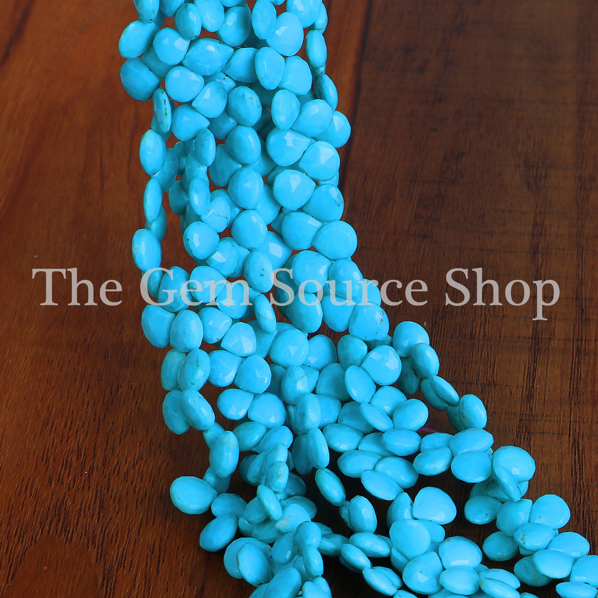 Arizona Turquoise Smooth Heart Shape Beads TGS-2260