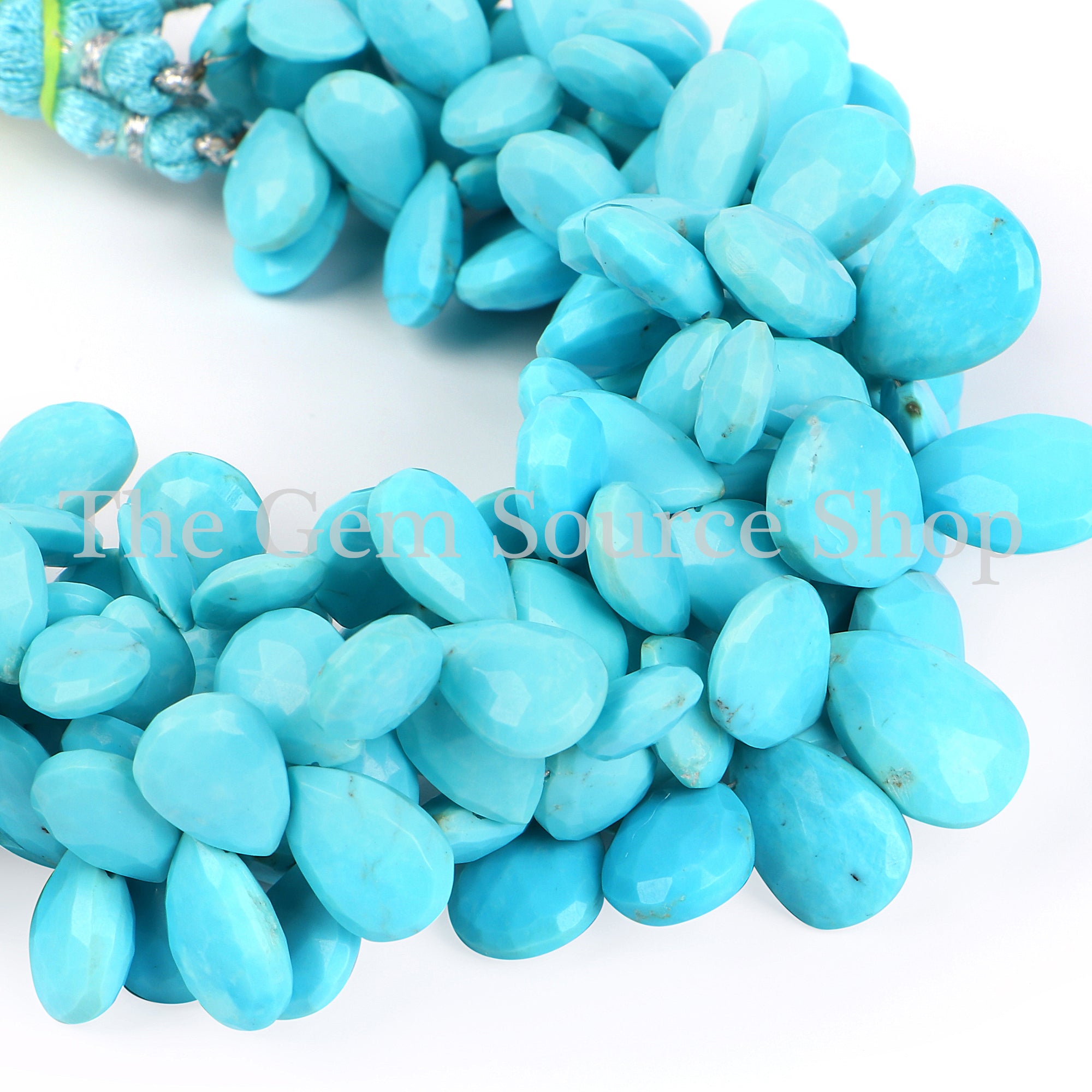 Arizona Turquoise Smooth Pear Shape Beads TGS-2261