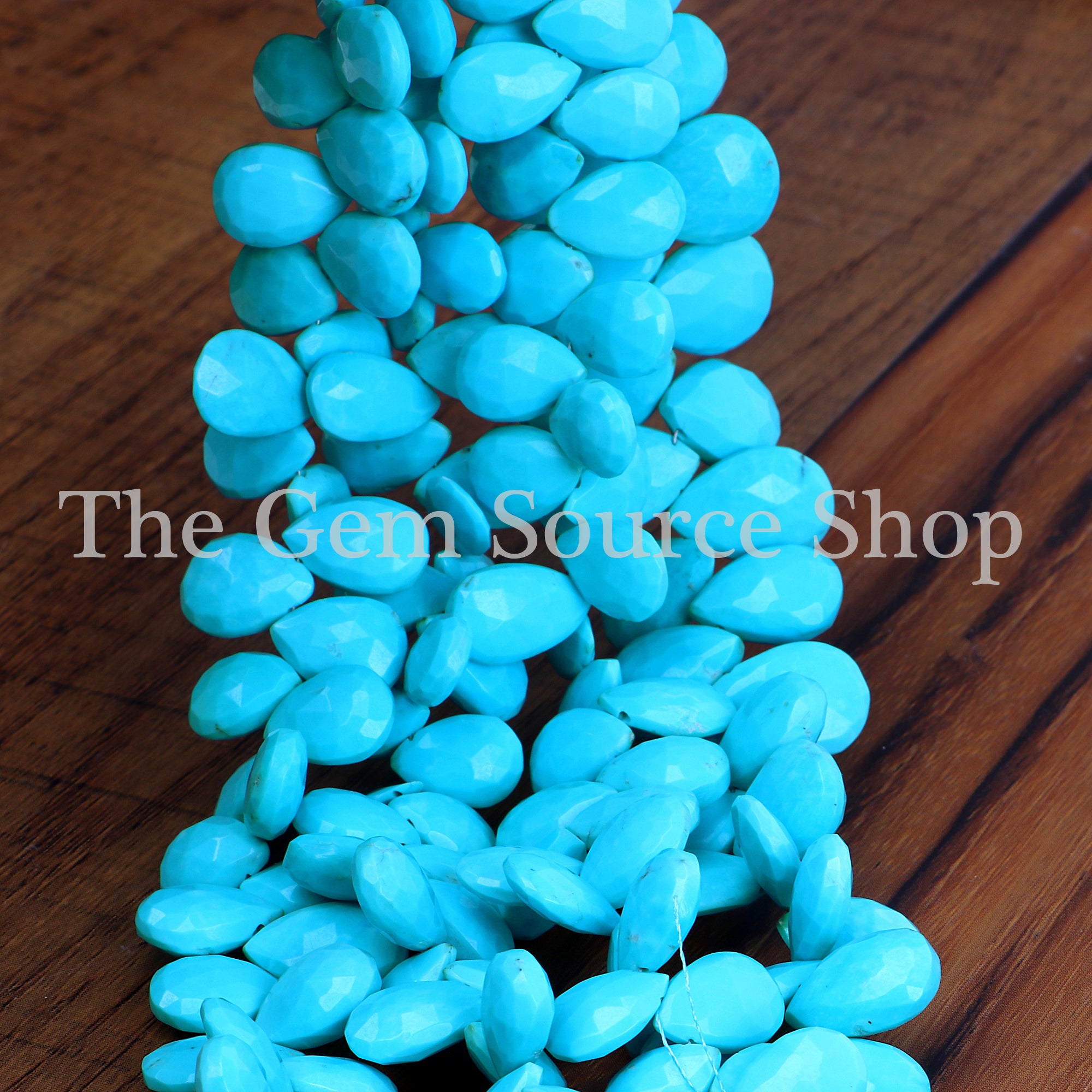 Arizona Turquoise Smooth Pear Shape Beads TGS-2261