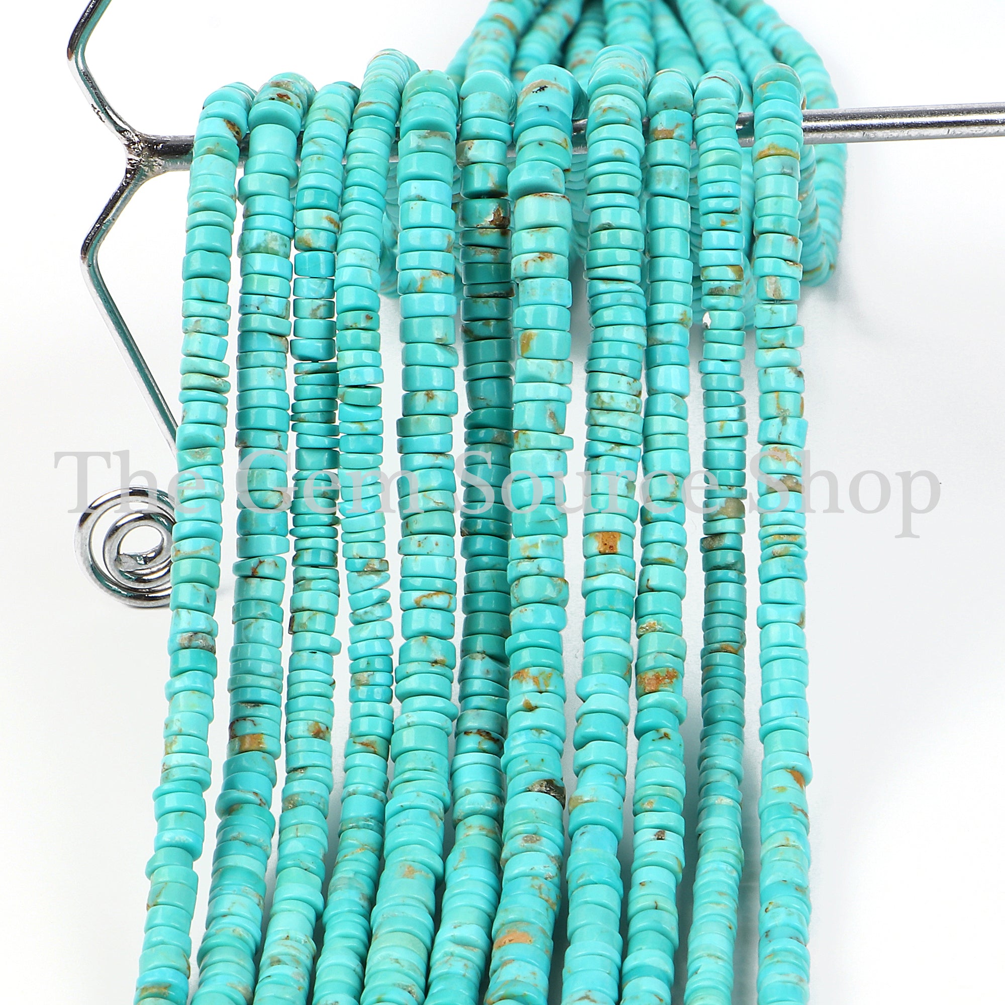 Arizona Turquoise Smooth Tyre Shape Beads TGS-2264