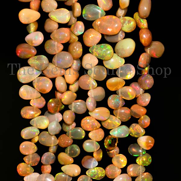 Ethiopian Opal Beads, Smooth Pear Beads, Gemstone Beads, Welo Opal Beads, Fire Opal Beads