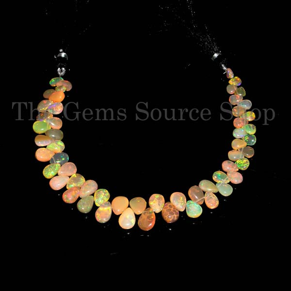 Ethiopian Opal Pear Beads, Natural Opal Beads, Pear Briolette, Opal Gemstone beads