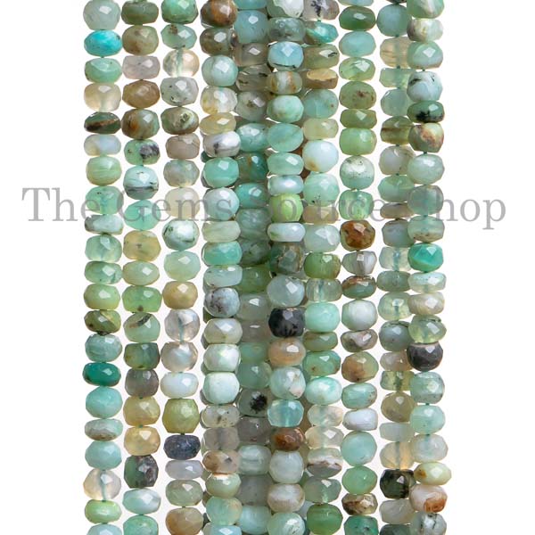 Peru Opal Faceted Rondelle Beads, Gemstone Beads, Peru Opal Rondelle