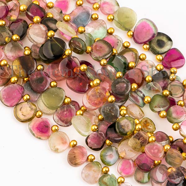 Natural Multi Watermelon Tourmaline Nugget Beads, Precious Tourmaline Beads, Smooth Gemstone Beads, Nugget Beads, AAA Quality Tourmaline Beads