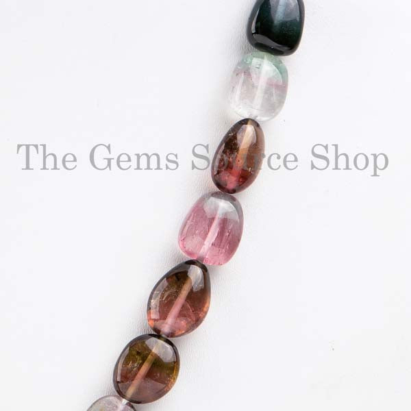 Natural Watermelon Tourmaline Smooth Nugget Necklace, Tourmaline Nuggets Necklace, AAA Quality Nuggets Necklace