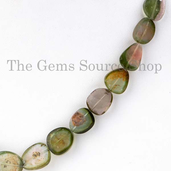 Natural Watermelon Tourmaline Necklace, Gemstone Necklace, Slice Nuggets Necklace, Necklace For Women, Gift For Her