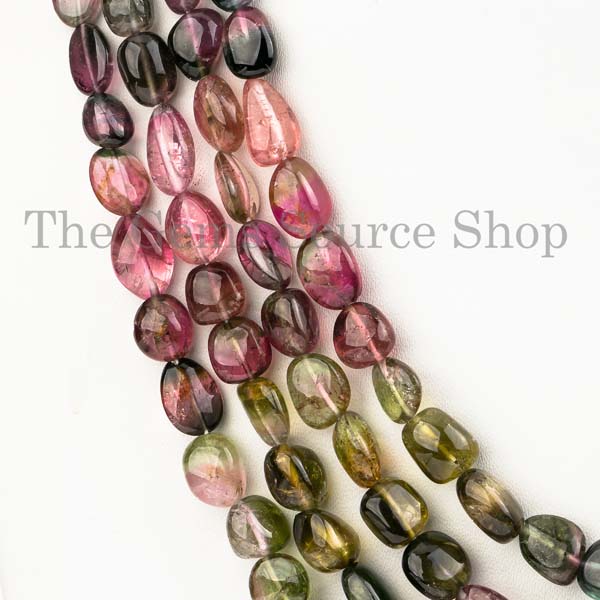 Natural Multi Tourmaline Smooth Nugget Necklace, Top Quality Tourmaline Nuggets Necklace, Nugget Necklace, Gift For Her