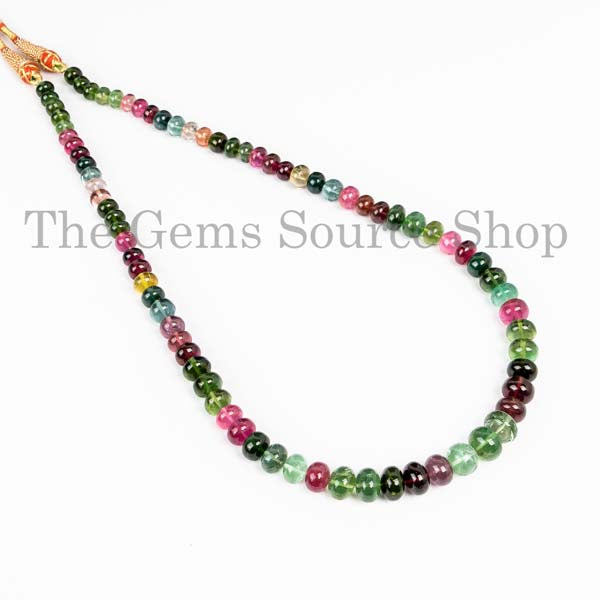 Natural Multi Tourmaline Necklace, Top Quality Tourmaline Rondelle, Gemstone Beaded Necklace