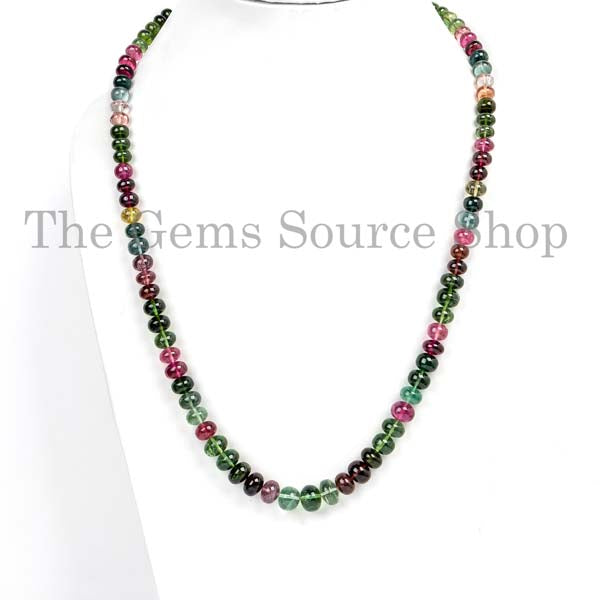 Natural Multi Tourmaline Necklace, Top Quality Tourmaline Rondelle, Gemstone Beaded Necklace
