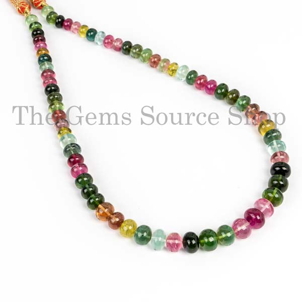 Multi Tourmaline Smooth Necklace, Natural Tourmaline Necklace, Gemstone Necklace, Rondelle Necklace, Necklace Jewelry, Gifts