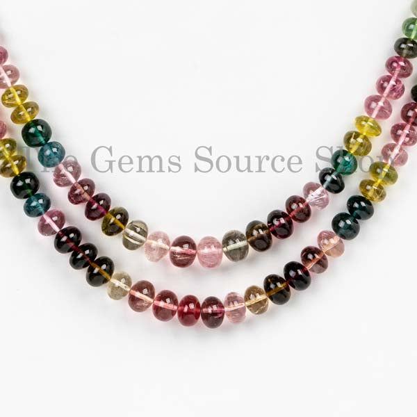 Extremely Rare Multi Tourmaline Smooth Necklace, Natural Tourmaline Necklace, Gemstone Necklace, Rondelle Necklace, Beaded Necklac