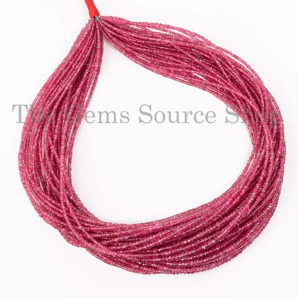 Unheated Extremely Rare Natural Burma Red Spinel Faceted Rondelles, Burma Red Spinel Beads, Burma Red Spinel Rondelle, Rondelle Beads