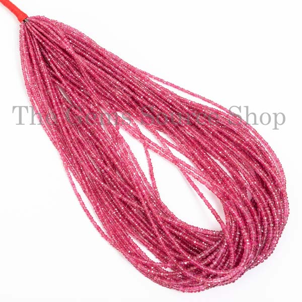 Unheated Extremely Rare Natural Burma Red Spinel Faceted Rondelles, Burma Red Spinel Beads, Burma Red Spinel Rondelle, Rondelle Beads