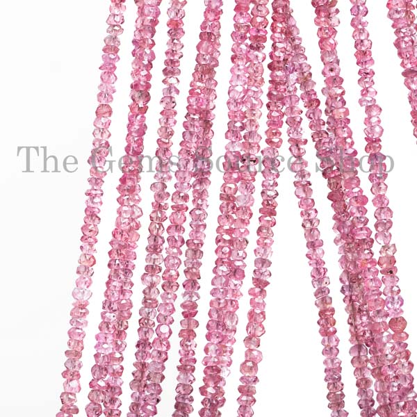 Unheated Burma Pink Spinel Rondelle, Natural Gemstone Beads, Faceted Rondelle Beads, Rare Burma Pink Spinel, Natural Spinel Beads