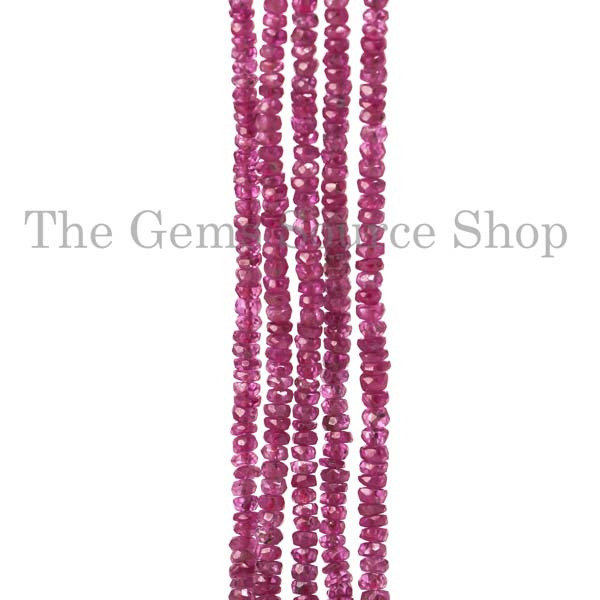Unheated Burma Ruby Necklace, Natural Burma Ruby Faceted Rondelle Necklace, Rondelle Necklace, AAA Quality Ruby Beads, Burma Ruby Necklace