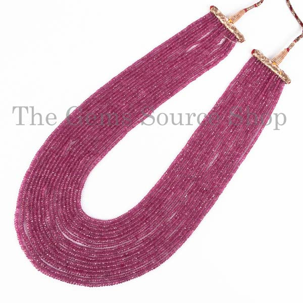 Natural Burma Ruby Rondelle Necklace, Extremely Ruby Necklace, Rondelle Necklace, Burma Ruby Beads, Ruby Necklace, Gemstone Necklace
