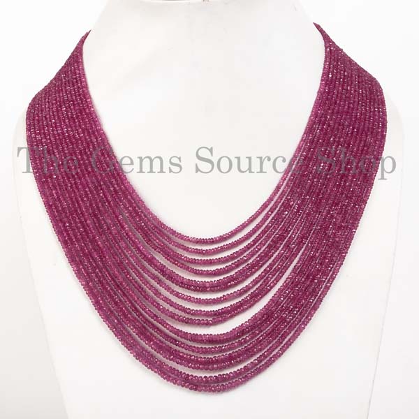 Natural Burma Ruby Rondelle Necklace, Extremely Ruby Necklace, Rondelle Necklace, Burma Ruby Beads, Ruby Necklace, Gemstone Necklace