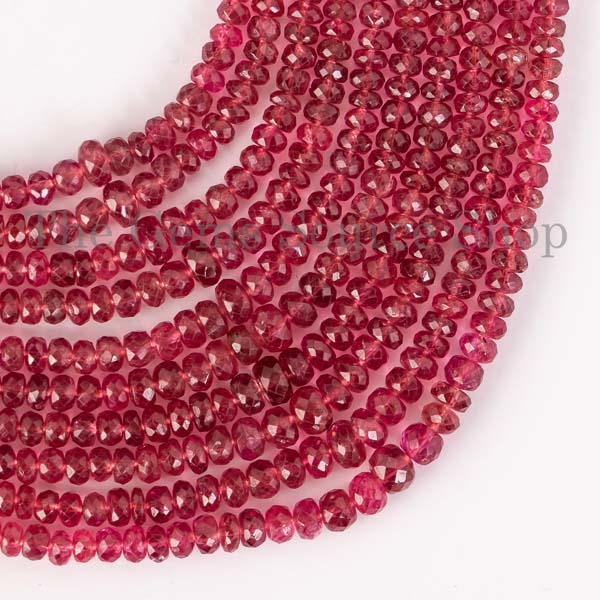 AAA Top Quality Unheated Burma Red Spinel Faceted Rondelle Necklace, Gemstone Necklace, Gift For Her