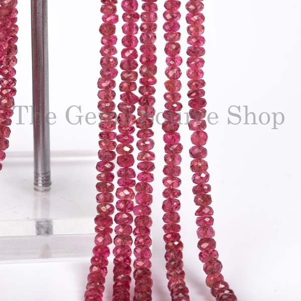 AAA Top Quality Unheated Burma Red Spinel Faceted Rondelle Necklace, Gemstone Necklace, Gift For Her