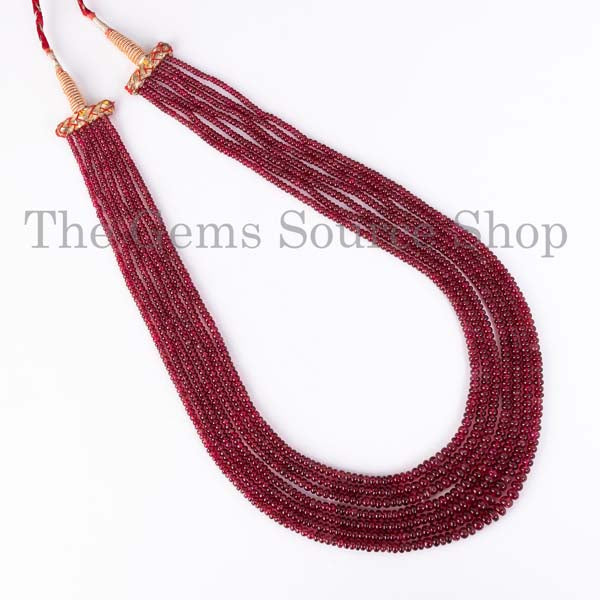 Burma Red Spinel Necklace, AAA Quality Gemstone Necklace, Natural Unheated Burma Red Spinel Rondelle, Layering Necklace