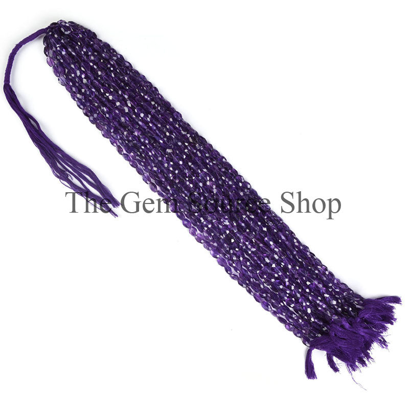 Amethyst Faceted Oval Shape Gemstone Beads TGS-0001
