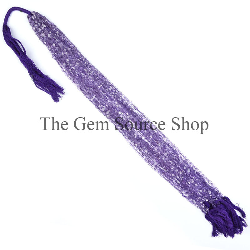 Amethyst Faceted Oval Shape Gemstone Beads TGS-0017