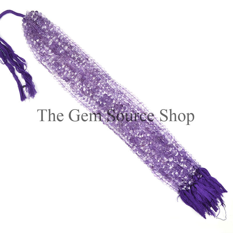 Amethyst Faceted Oval Shape Gemstone Beads TGS-0018