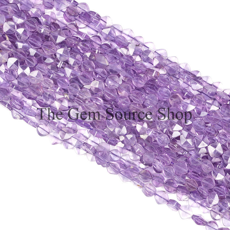 Natural Amethyst Faceted Cushion Shape Beads