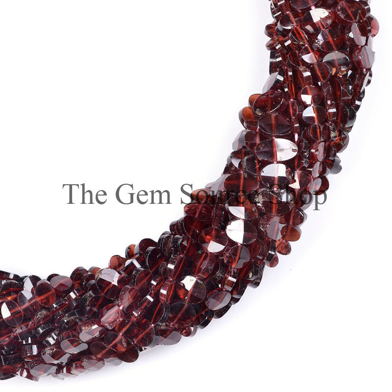 Garnet Faceted Oval Shape Gemstone Beads
