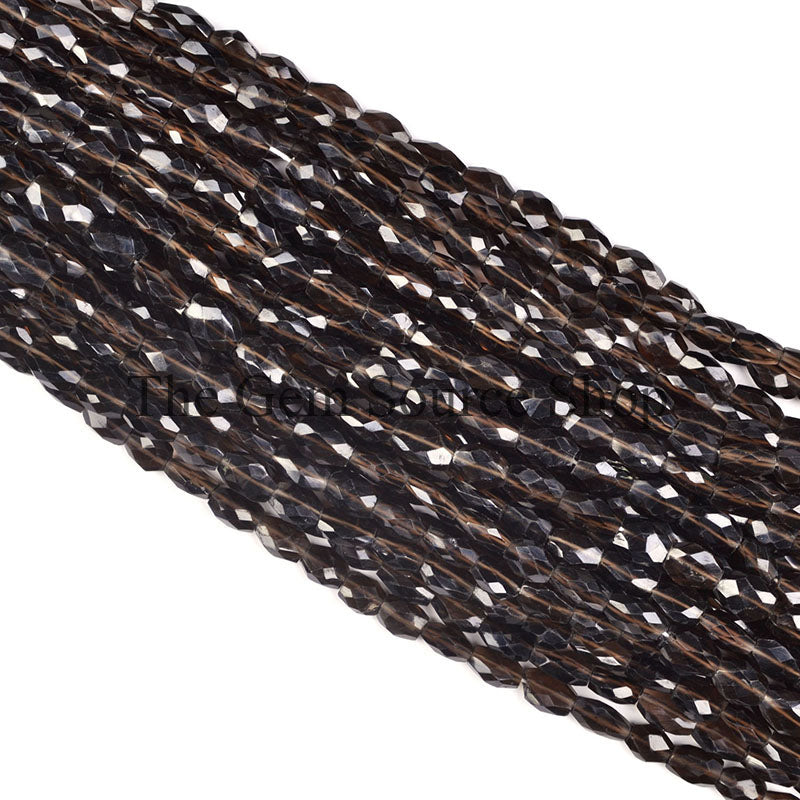 7X10-8X11 MM Smoky Quartz Faceted Oval Shape Beads TGS-0038