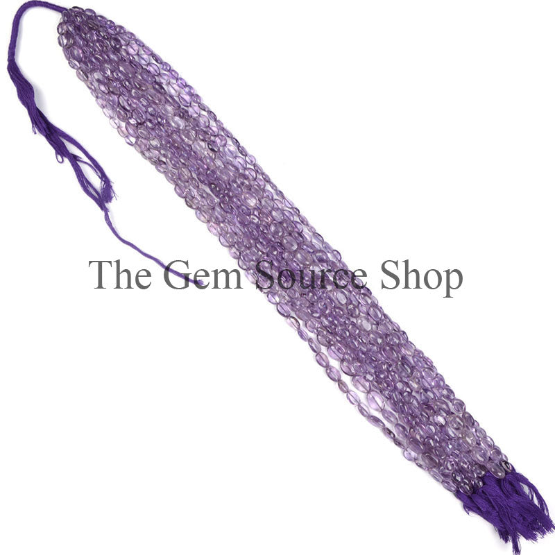 5X7-8X10MM Natural Amethyst Smooth Oval Shape Gemstone Beads TGS-0047