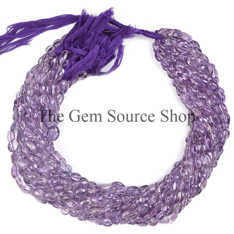 5X7-8X10MM Natural Amethyst Smooth Oval Shape Gemstone Beads TGS-0047