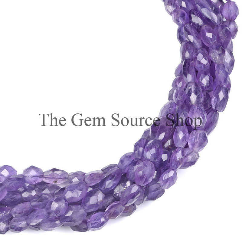 Amethyst Faceted Beads, Amethyst Oval Beads, Faceted Oval, Amethyst Gemstone Beads