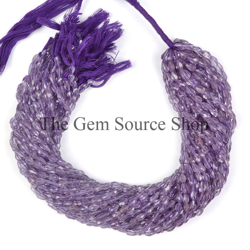 Amethyst Beads, Amethyst Faceted Drop Beads, Straight Drill Drop Beads, Amethyst Gemstone