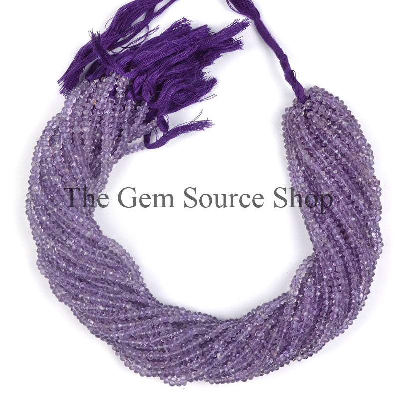 5.50-6mm Faceted Amethyst Rondelle Shape Gemstone Beads TGS-0051