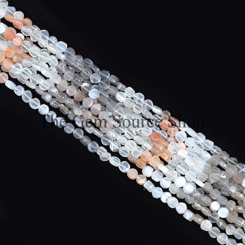 5-6.50MM Multi Moonstone Smooth Coin Shape Beads TGS-0064