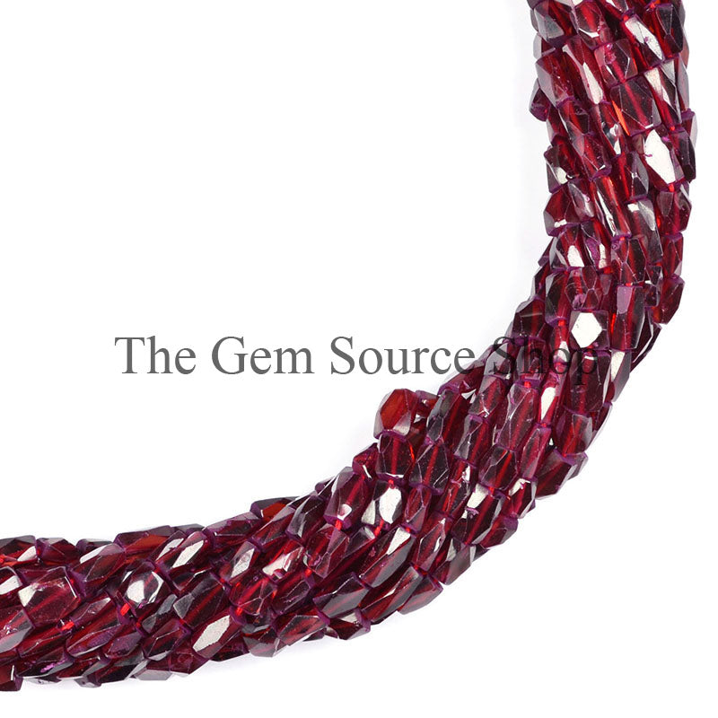 4X6-5X8MM Garnet Faceted Cushion Shape Beads TGS-0071