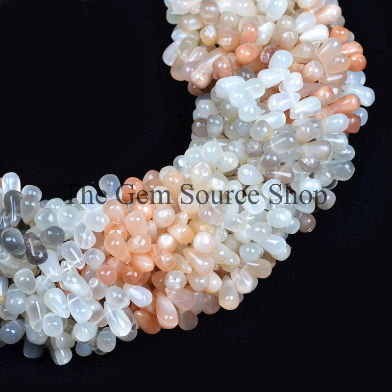 3X6-4X8MM Multi Moonstone Smooth Drop Shape Beads TGS-0074