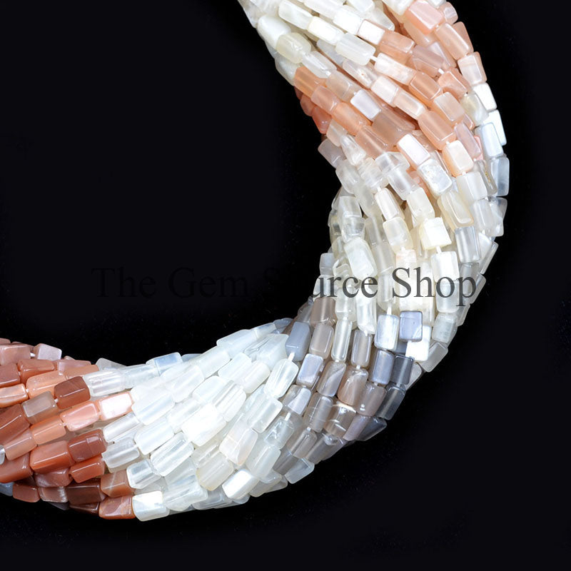 Multi Moonstone Beads, Smooth Long Square Beads, Plain Moonstone, Gemstone Beads For Jewelry