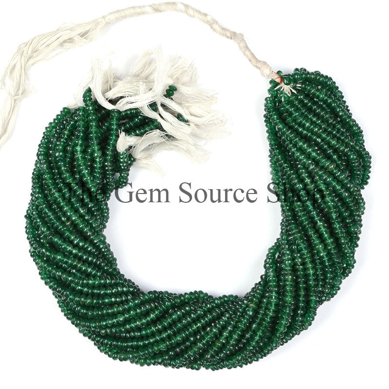 Green Aventurine Smooth Rondelle Gemstone Beads TGS-0078