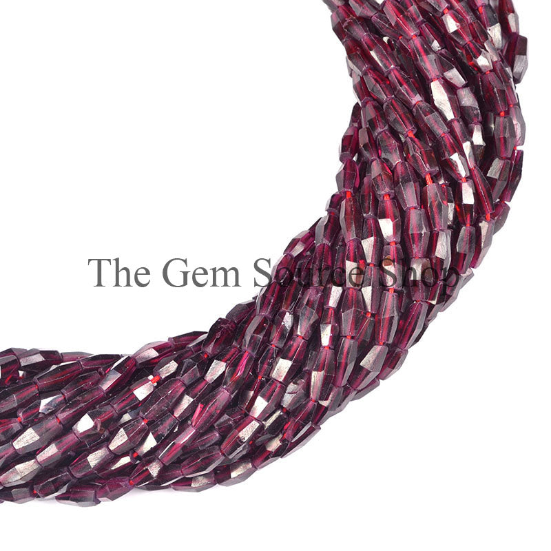 4X6-4X8 MM Garnet Faceted Loi Shape Gemstone Beads TGS-0079