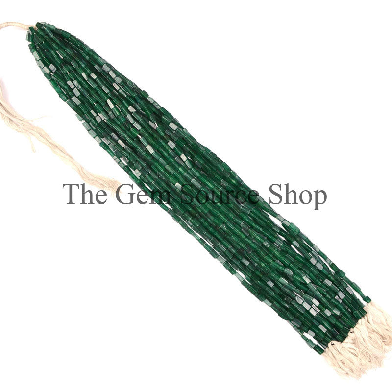 Green Aventurine Plain Long Square Gemstone Beads