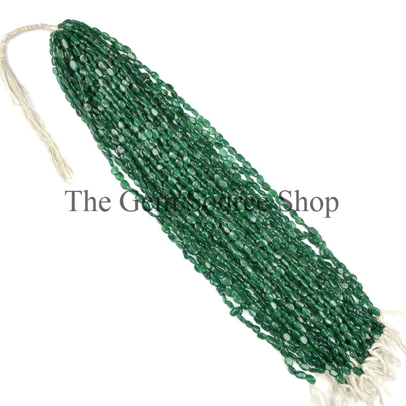 Green Aventurine Smooth Oval Shape Gemstone Beads
