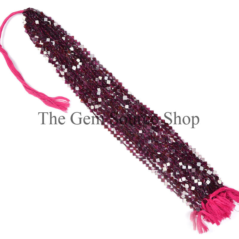 5-6MM Garnet Smooth Square Shape Gemstone Beads TGS-0087