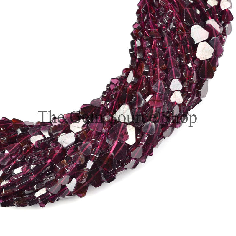 Garnet Flat Trillion Shape Smooth Gemstone Beads TGS-0094
